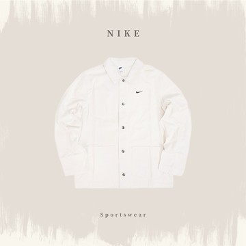NIKE LIFE JACKET 米白 小勾刺繡 教練外套