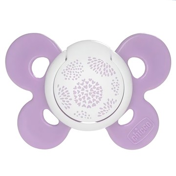 chicco 舒適哺乳 機能型矽膠安撫奶嘴 中  6~16M  春漾紫  1個