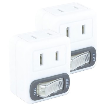 Dr.AV 聖岡科技 節電1開2插分接器 2P + 2P  5cm  白色  2個