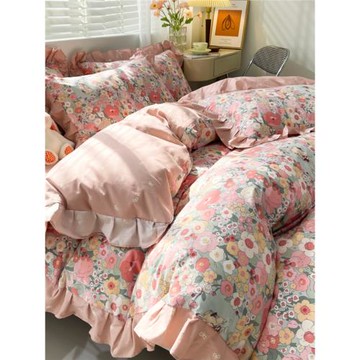 夏季小清新全棉小碎花純棉四件套床單床笠1.8米ins仙女風床上床品