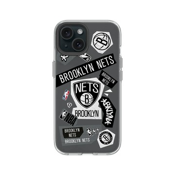 iPhone 15 Clear 透明 - NBA - 拼貼系列-布魯克林籃網 Brooklyn Nets - Collage