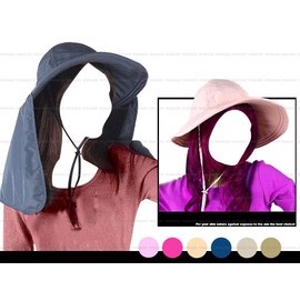 《SNOW TRAVEL》吸濕排汗抗紫外線可拆式護頸二用帽.遮陽帽.漁夫帽.貴婦帽/防曬/可折疊收納/大寬帽沿