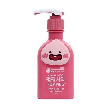 麗奇KAKAO按壓式兒童牙膏桃子-草莓