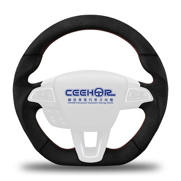 [細活方向盤] 全麂皮款 FOCUS 3代 ECOSPORT 2代 KUGA 2代 FORD 福特 變形蟲方向盤