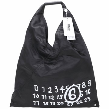 MM6 MAISON MARGIELA Japanese 大款 數字LOGO尼龍三角托特包(黑色)