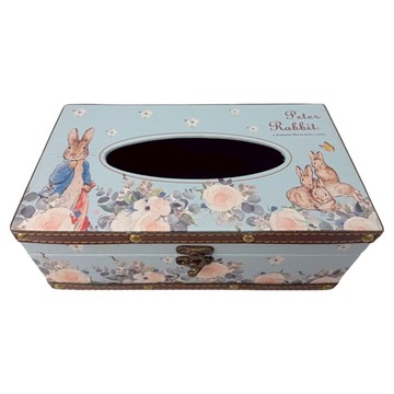 PETER RABBIT 比得兔 復古面紙盒 梔子花 SH1280  25 x 9 x 14cm  淺藍色