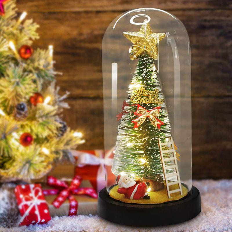 クリスマスツリー ガラスドーム LED ミニクリスマスツリー 卓上 | www