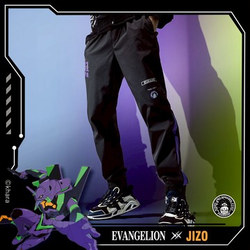 【EVA聯名】EVA初號機配色平織縮口長褲 - BLUE WAY 地藏小王