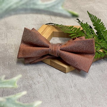 雙層亮紋橘紅領結-日落的海面不及你的領結閃亮