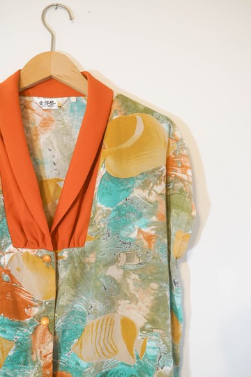 純情百貨行 Vintage 古著上衣  LS042 熱帶魚襯衫