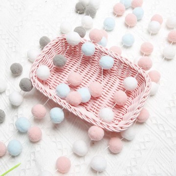 ✨可開發票#ins北歐風毛球串掛飾DIY兒童房少女心房間裝飾拍照道具擺件飾品#免運