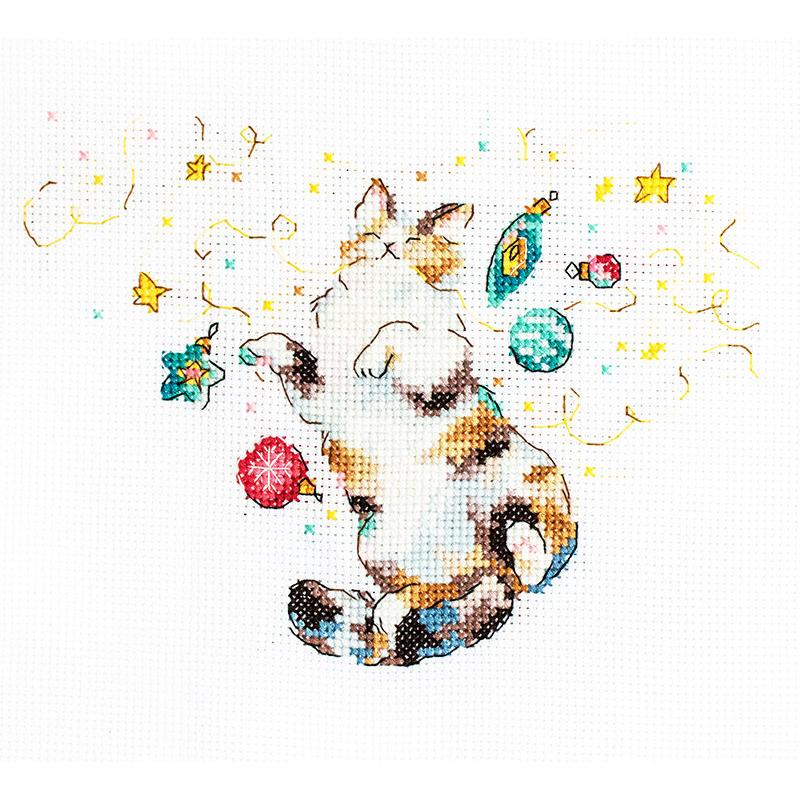 LETISTITCH クロスステッチ刺繍キット L8812 "Cat’s Happiness" (猫の幸せ) 