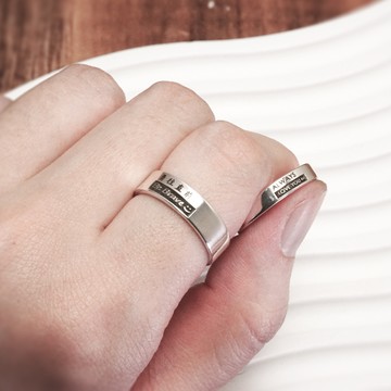 ART64 純銀 反白設計 經典刻字銀戒【4mm中版】 925純銀戒指 刻字訂製 男戒 女戒