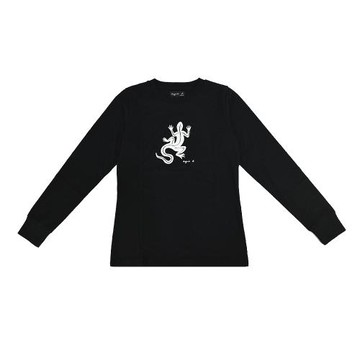 agnes b. 蜥蝪印花長袖上衣-黑