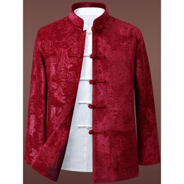 中老年唐裝男加棉套裝老人爺爺裝生日衣服中國風爸爸秋冬裝男外套