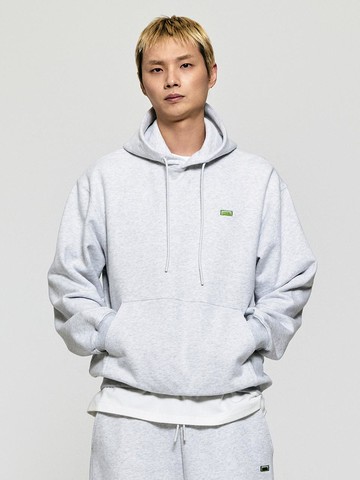 Essential Box Logo Slim Fit Hoodie [Melange Grey]