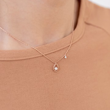 藝文雙圈珍珠項鍊(2色)-D20055