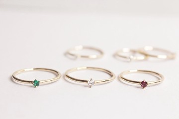 閃爍 純銀手工蘇聯鑽細戒 三色