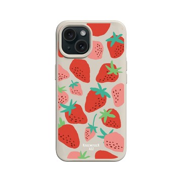 iPhone 15 SolidX 貝殼灰 - Knock Knock A2Z - 草莓甜甜