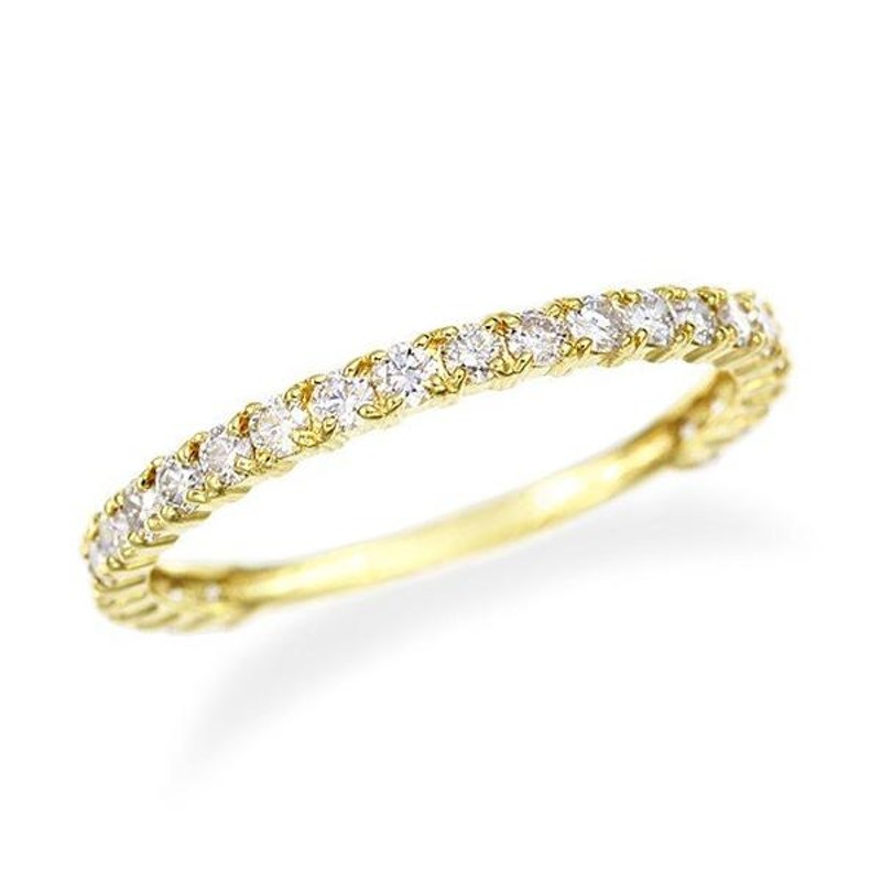 12.5号 1ct ツツミ K18YG ダイヤモンドエタニティリング