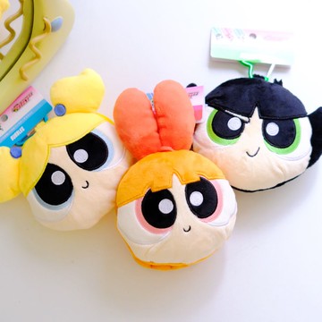 《飛天小女警》🇯🇵日本｜大頭絨毛收納包吊飾 The Powerpuff Girls