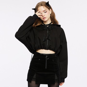 異國巫師流蘇短版連帽外套 / 衛衣 / 寬鬆版型 / 最後一件