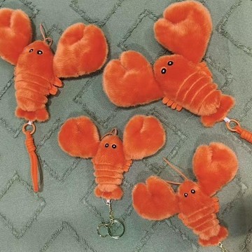 🥇可愛爆款龍蝦毛絨玩具掛件網紅批發海洋掛件龍蝦鑰匙扣水產書包掛