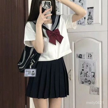 【8581人好評】jk製服秋冬套裝正版原創套裝兩件套長裙黑三本短款全套水手服校服