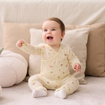 歡樂森林長袖開襟包屁衣 (高效蓄熱恆溫布)