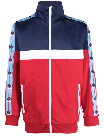 Dsquared2 - logo-tape detail zip-up cardigan - men - Polyester/Cotton/Cotton - S - Blue