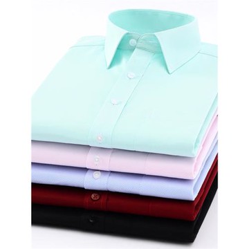 秋季淺綠色襯衫男長袖商務休閑職業工裝純色襯衣男打底寸衫有大碼