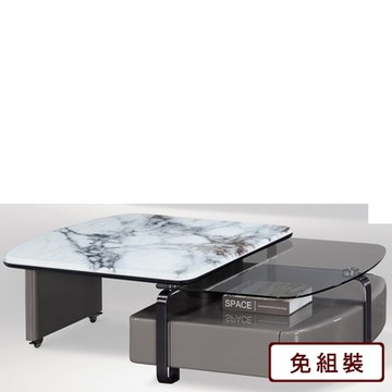 AS DESIGN 雅司家具-皓彬超晶石旋轉大茶几-寬90~139*深70*高39cm