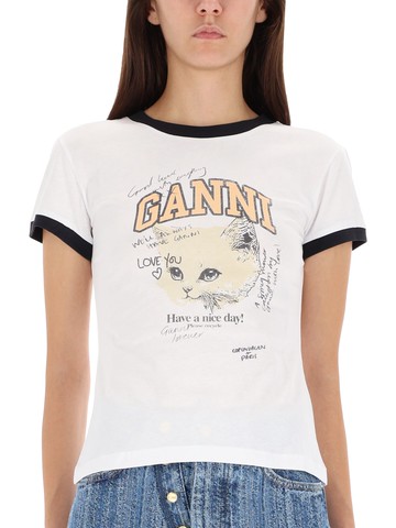ganni t-shirt "kitty"