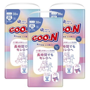 GOO.N 大王 長時間防漏褲型紙尿褲 12~22kg  114片  XL