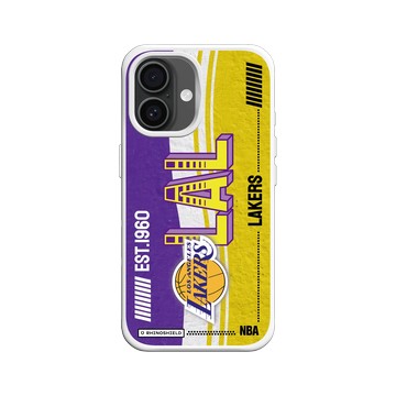 iPhone 16 SolidX 白 - NBA - 復古球員卡-洛杉磯湖人 L.A. Lakers - Vintage Card