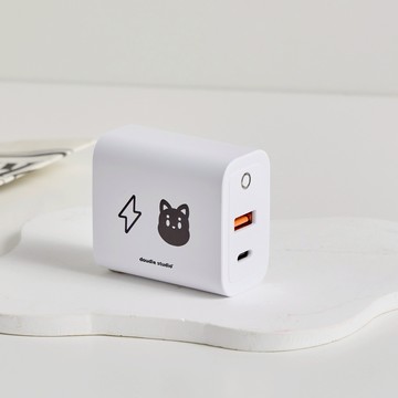 【TOYSELECT】doudle studio豆豆表情USB3.0+PD20W雙孔充電器