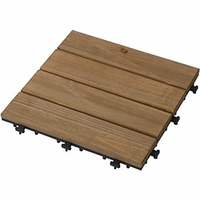 タカショー 敷くだけデッキ 天然木 ナチュラルブラウン 約W30×D30×H2.6cm