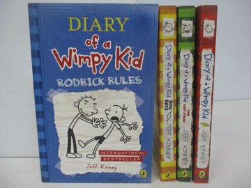 【書寶二手書T6／原文小說_SNO】Diary of a Wimpy Kid_4本合售_英文原版_遜咖日記_小屁孩日記_Jeff Kinney