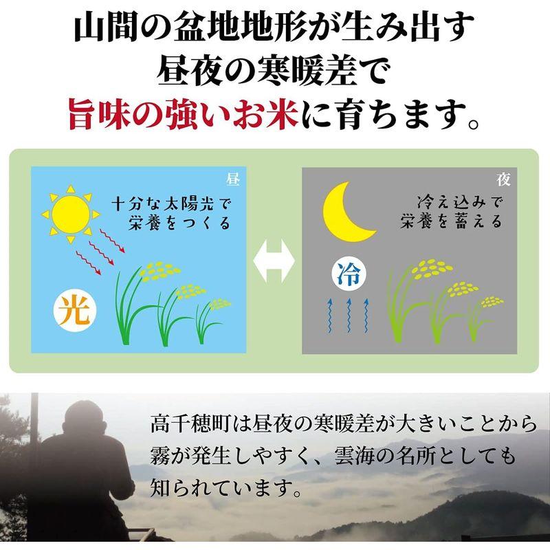 精米ひのひかり（ヒノヒカリ） 宮崎県高千穂町産 棚田米 (5kg, 白米) 令和4年産