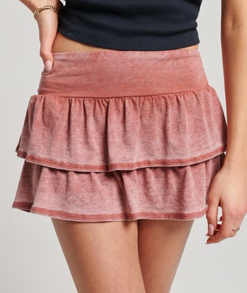 Superdry Women's Women's 90s Mini Skirt Pink / Desert Sand Pink - Size: 16 Size: 12