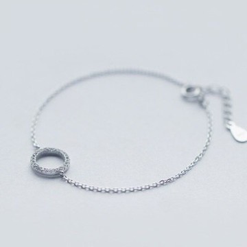 925純銀手鍊 鑲鑽手環-高貴艷麗鏤空圓圈情人節生日禮物女飾品73dp177【獨家進口】【米蘭精品】