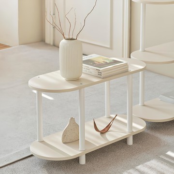 Room&Home Mono 圓形二層架  砂米黃  2層  800(800 x 300 x 440 毫米)