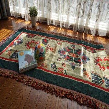 外貿復古Vintage 美式線毯 沙發蓋毯飄窗墊窗床尾毯 沙發巾毛毯