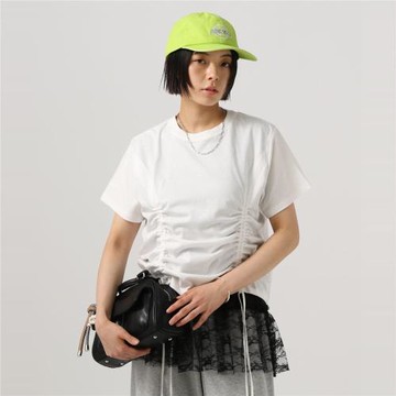 日單夏新款 bayf**下擺抽繩 可調節長短 圓領短袖T恤