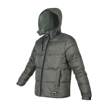FIRESTAR 男可拆帽鋪棉外套-防風 防潑水 保暖 上衣 連帽外套 H1931-60 軍綠黑