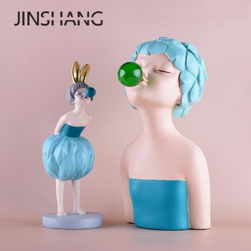 北歐泡泡女孩擺件客廳臥室兒童房玄關樣板房家居裝飾品生日禮物