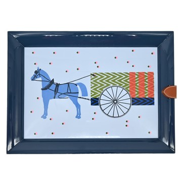 Hermes 愛馬仕 Atrium Hypnomobile 手工漆木長托盤(靛藍)_廠商直送