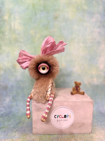 卡布奇諾迷你獨眼巨人 - 女孩_定制！ ooak作者泰迪熊