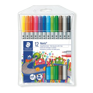 寒暑假必備【史代新文具】施德樓STAEDTLER MS320NWP12 雙頭水易洗彩色筆