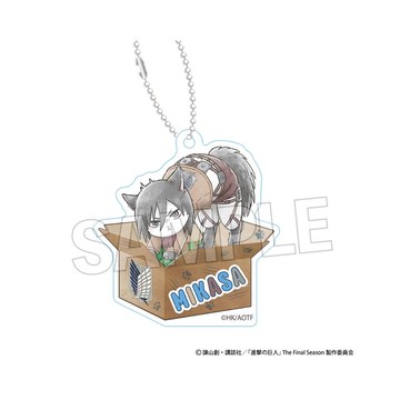 進擊的巨人 調查兵團喵 名字壓克力鑰匙圈 - 米卡莎